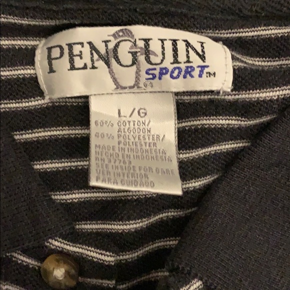 Penguin black stripe polo great tee spotless - Picture 2 of 4